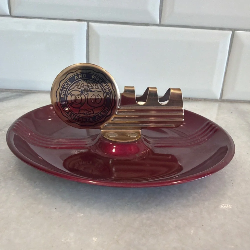 Vintage Advertising Police And Firemen's Insurance Ass'n‎ Ashtray OLA002